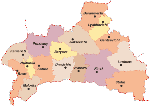Brest region is divided to 16 districts